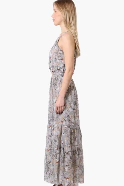 Limite Floral Smocked Waist Maxi Dress - Beige