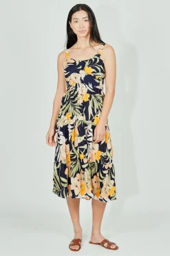 Limite Floral Smocked Waist Maxi Dress - Navy