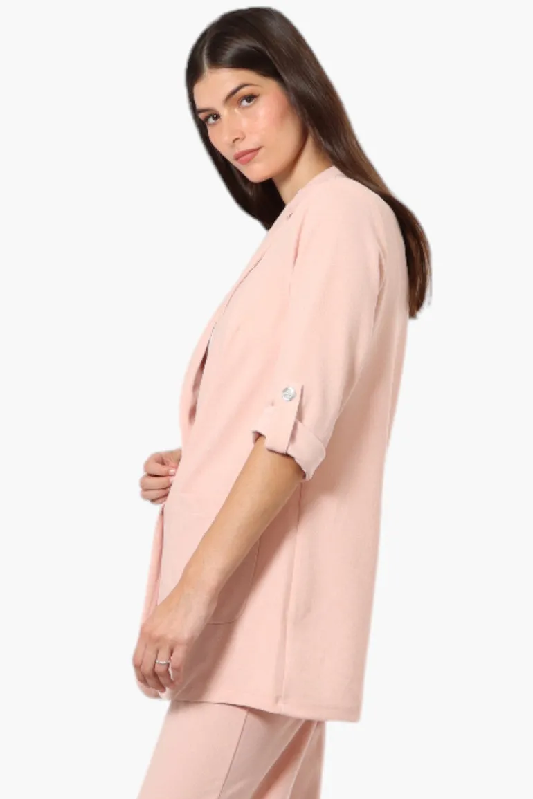 Limite Roll Up Sleeve 2 Button Blazer - Pink