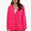 Limite Solid Single Button Blazer - Pink