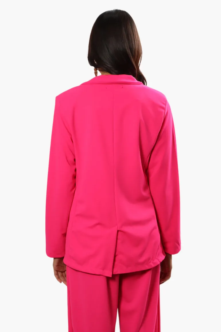 Limite Solid Single Button Blazer - Pink