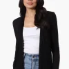 Magazine Long Sleeve Open Wrap Cardigan - Black