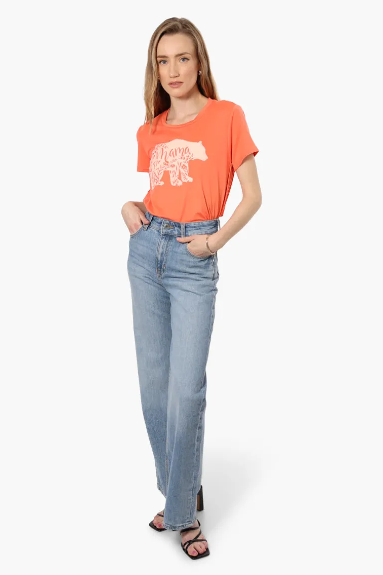 Magazine Mama Bear Printed High Low Tee - Orange
