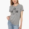 Magazine Mom Life Printed High Low Tee - Grey