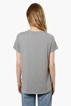 Magazine Mom Life Printed High Low Tee - Grey