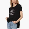 Magazine Mom Printed High Low Tee - Black