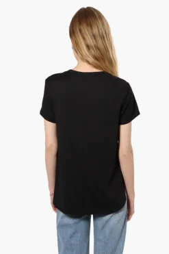 Magazine Mom Printed High Low Tee - Black