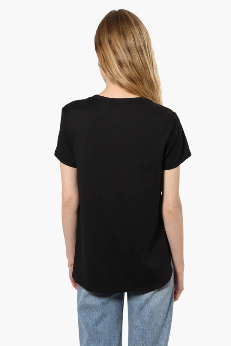 Magazine Mom Printed High Low Tee - Black