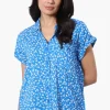 Majora Floral Button Down Shirt - Blue