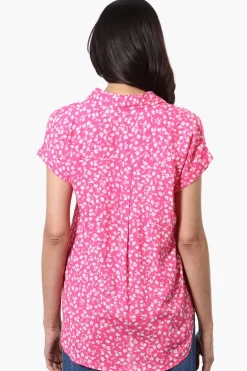 Majora Floral Button Down Shirt - Pink