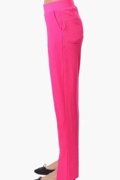 Majora Front Split Hem Tapered Pants - Pink