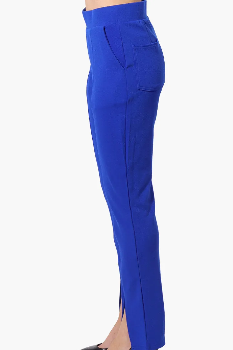 Majora Front Split Hem Tapered Pants - Blue