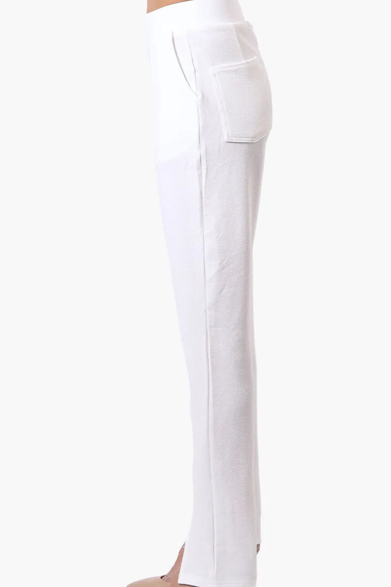 Majora Front Split Hem Tapered Pants - White