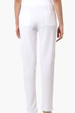 Majora Front Split Hem Tapered Pants - White