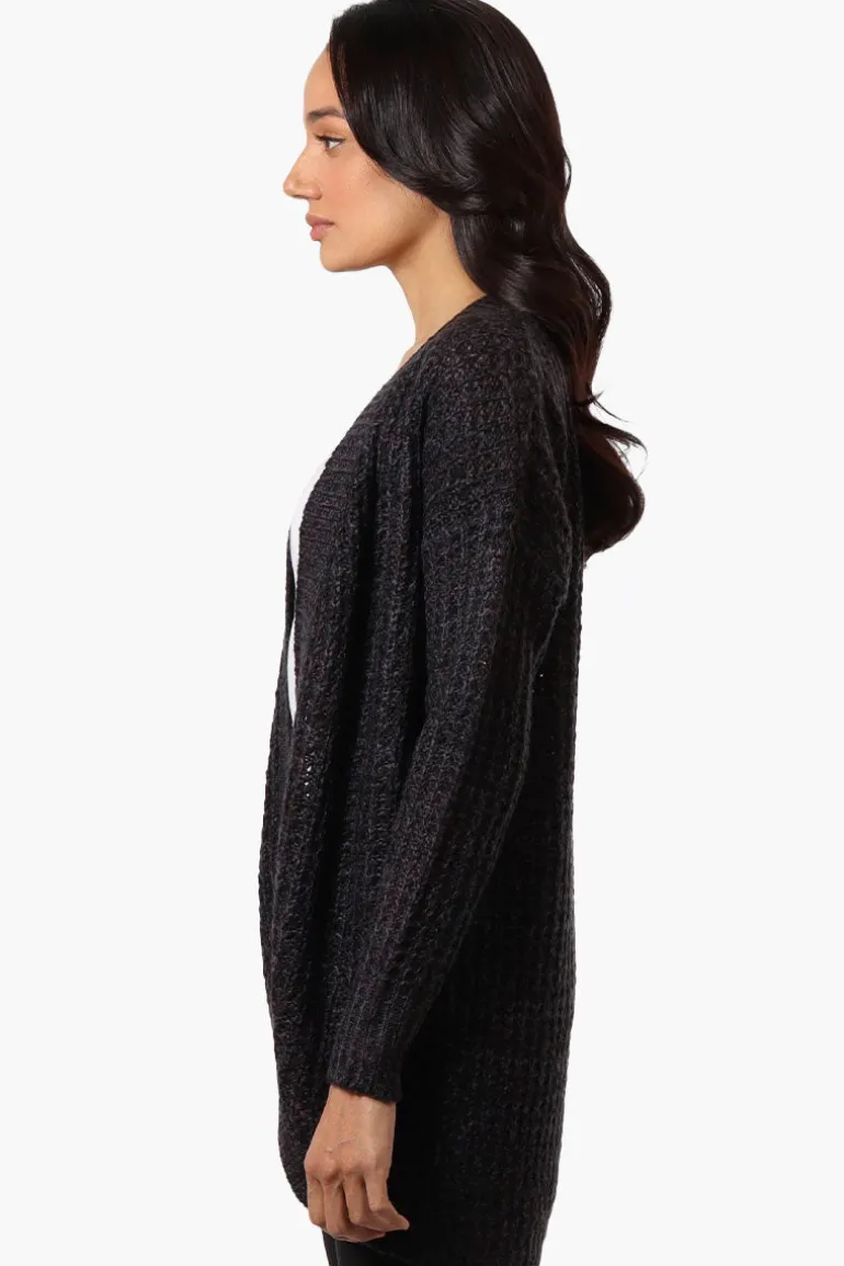 Majora Knit Long Sleeve Wrap Cardigan - Black