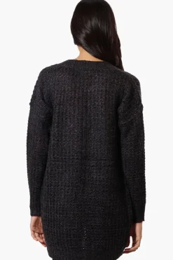 Majora Knit Long Sleeve Wrap Cardigan - Black