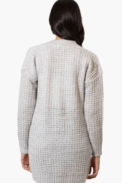 Majora Knit Long Sleeve Wrap Cardigan - Stone