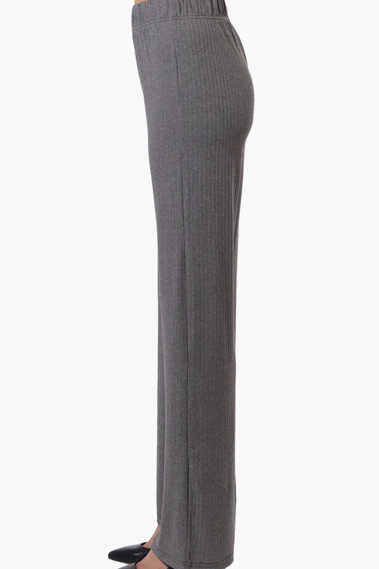 Majora Ribbed Wide Leg Pants - Grey