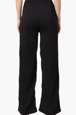 Majora Solid Belted Pants - Black