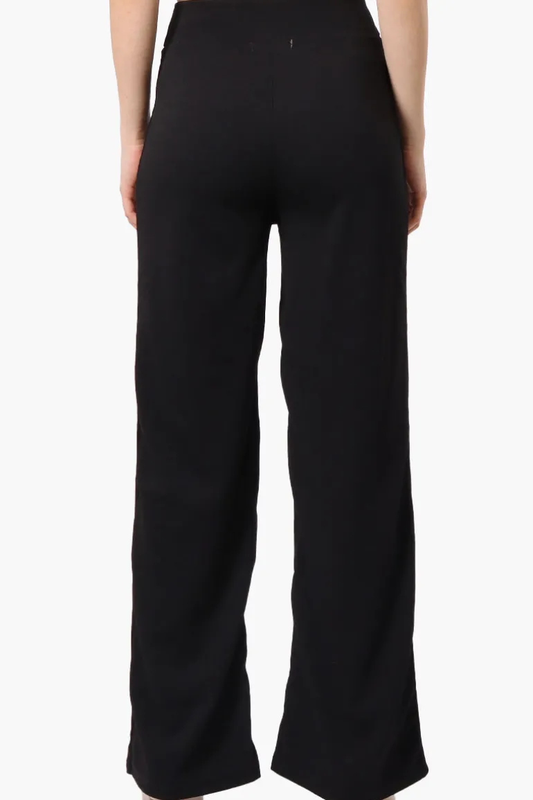Majora Solid Belted Pants - Black