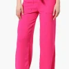 Majora Solid Large Pocket Belted Pants - Pink