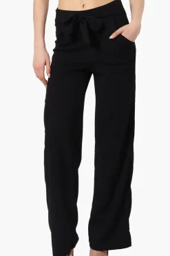 Majora Solid Large Pocket Belted Pants - Black