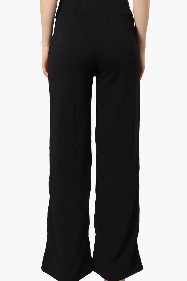Majora Solid Large Pocket Belted Pants - Black