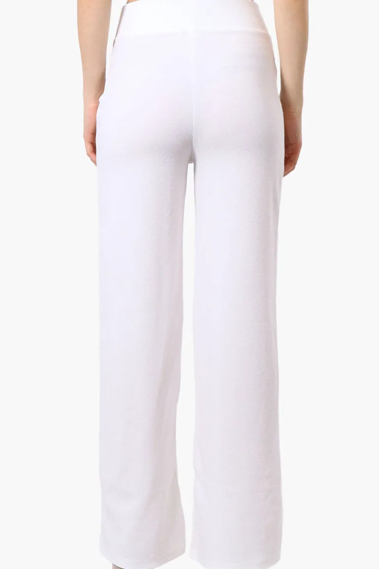 Majora Solid Large Pocket Belted Pants - White