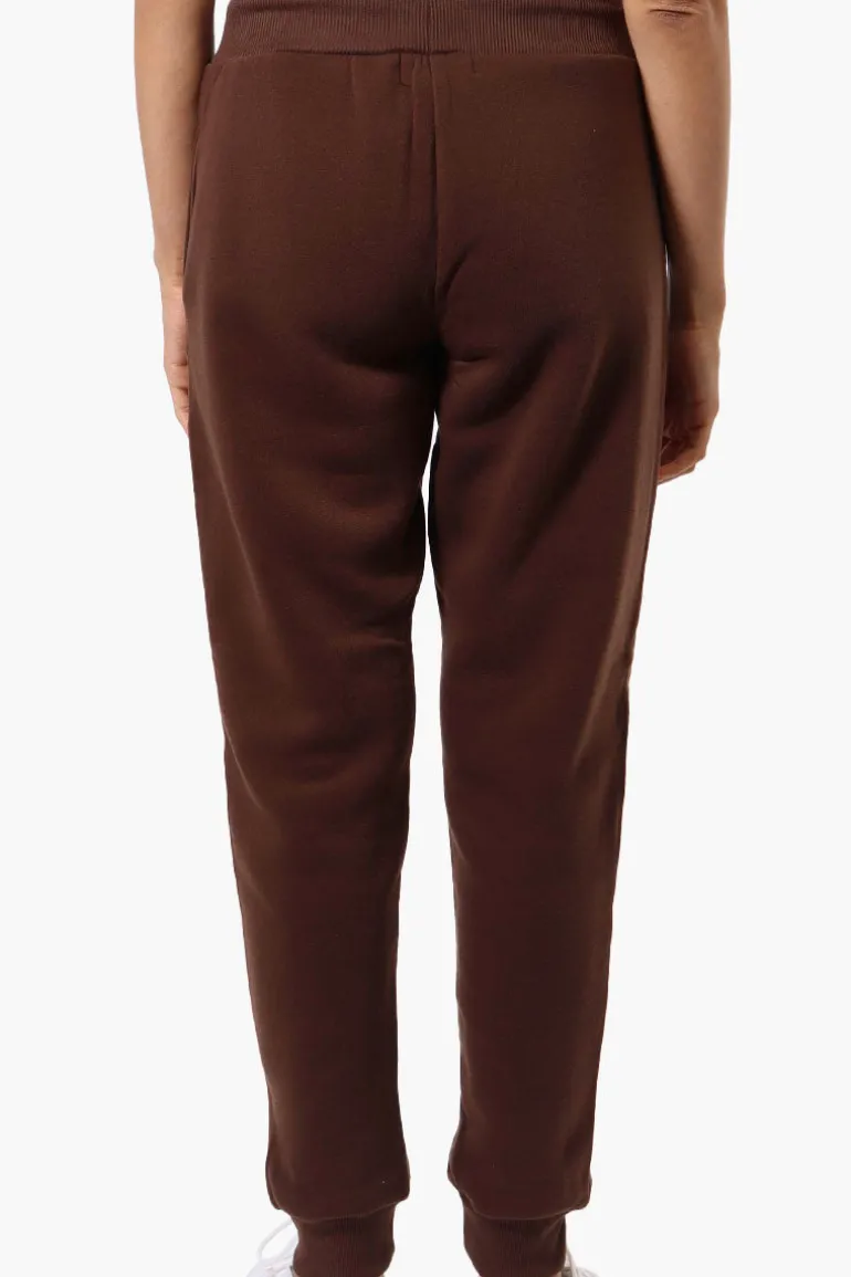 New Look Colour Block Fleece Joggers - Brown