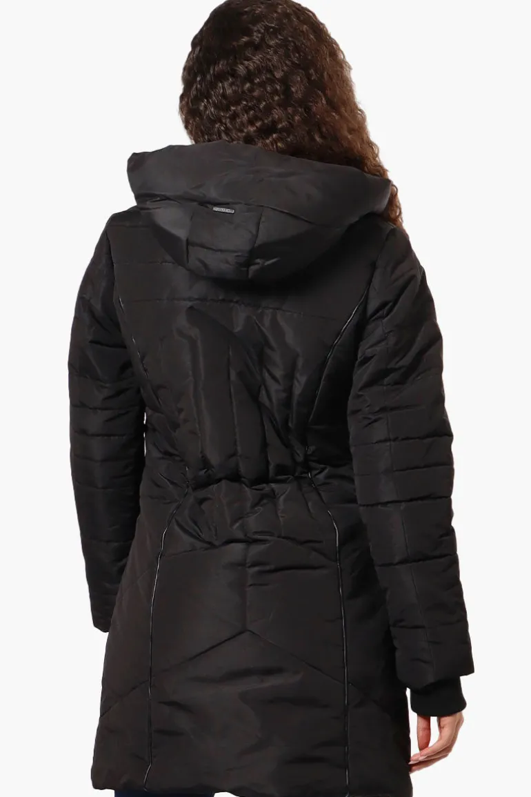 Oppenheimer Double Zip Cinched Waist Parka Jacket - Black