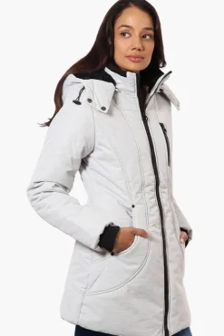 Oppenheimer Hooded Cinched Waist Parka Jacket - Grey