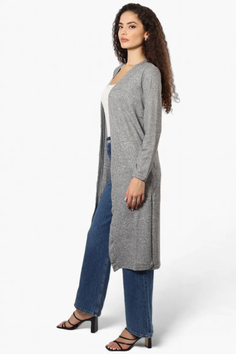 Runaway Bay Long Sleeve Side Slit Duster Cardigan - Grey