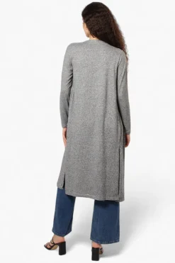 Runaway Bay Long Sleeve Side Slit Duster Cardigan - Grey