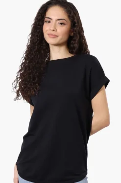 Runaway Bay Sport Basic Cuffed Sleeve Tee - Black
