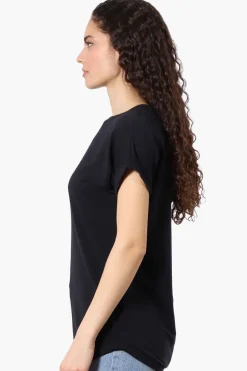 Runaway Bay Sport Basic Cuffed Sleeve Tee - Black