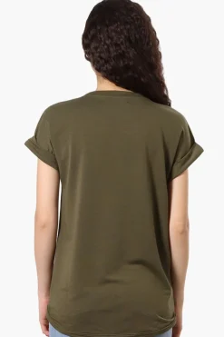 Runaway Bay Sport Basic Cuffed Sleeve Tee - Olive