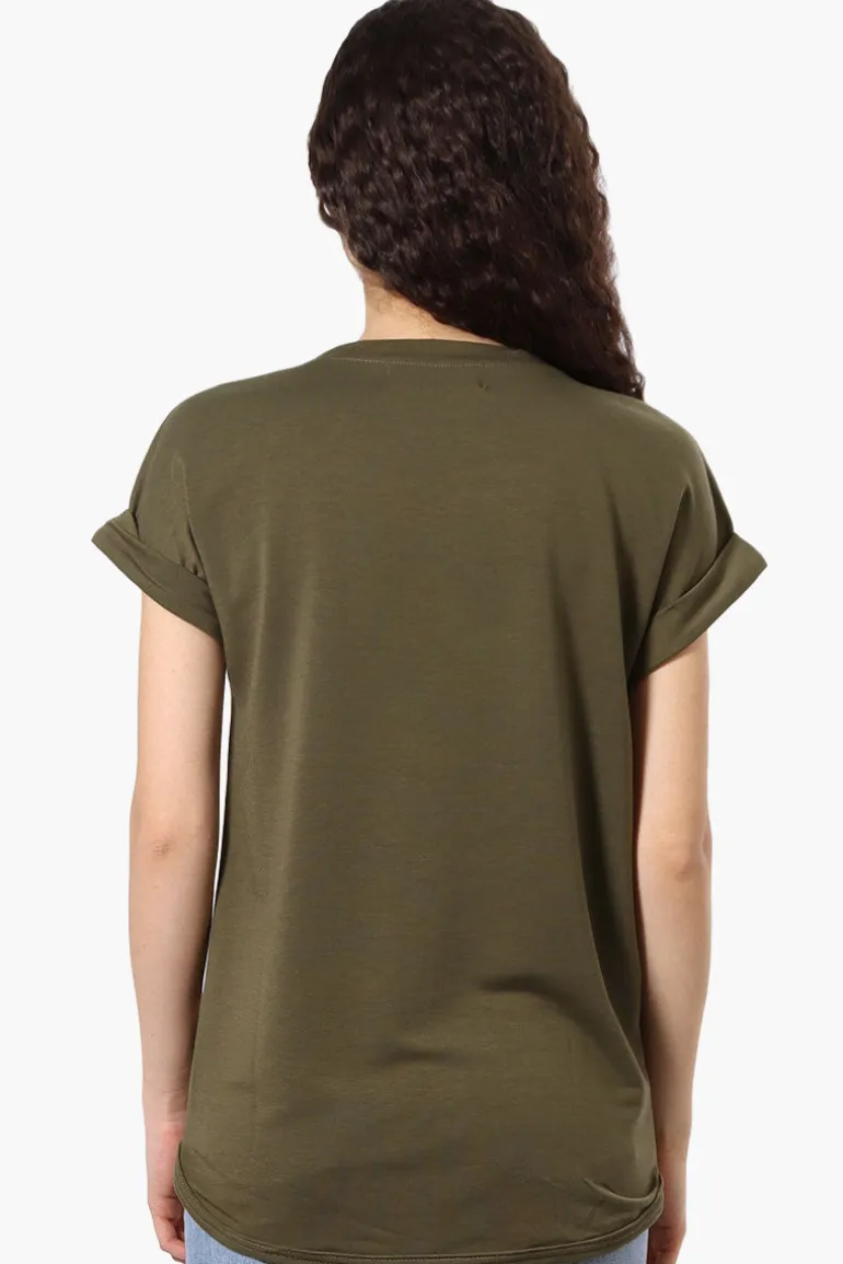 Runaway Bay Sport Basic Cuffed Sleeve Tee - Olive