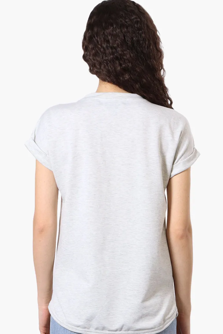 Runaway Bay Sport Basic Cuffed Sleeve Tee - Grey