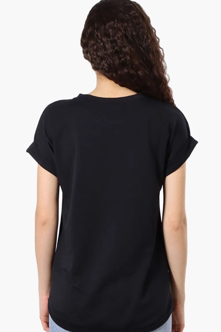 Runaway Bay Sport Basic Cuffed Sleeve Tee - Black