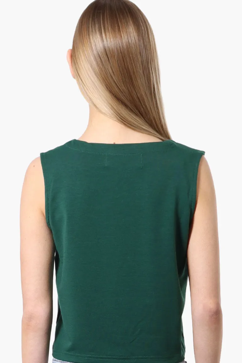 Runaway Bay Sport Button Down V-Waistcoat Vest - Green