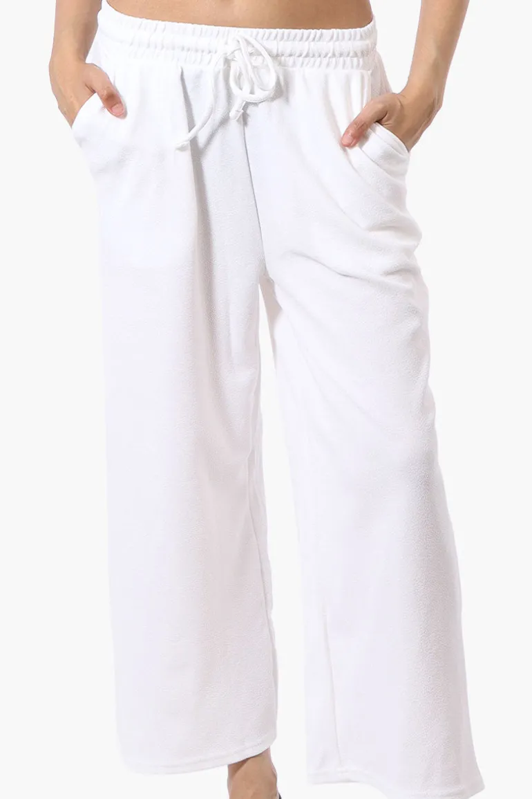 Runaway Bay Tie Waist Wide Leg Pants - White