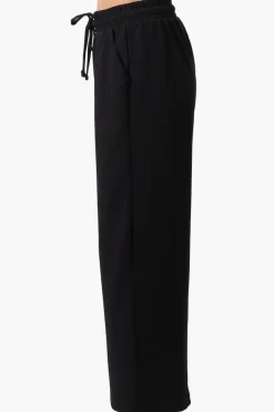 Runaway Bay Tie Waist Wide Leg Pants - Black
