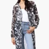 Stylexchange Floral Long Sleeve Sheer Duster Cardigan - White