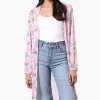 Stylexchange Floral Long Sleeve Sheer Duster Cardigan - Pink