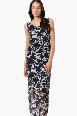 Stylexchange Floral Sheer Maxi Dress - Grey