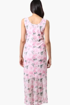 Stylexchange Floral Sheer Maxi Dress - Pink