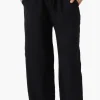 Stylexchange Tie Waist Wide Leg Crinkled Pants - Black