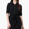 Stylexchange Vintage Belted Roll Up Sleeve Day Dress - Black