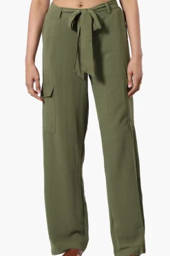 Stylexchange Vintage Belted Cargo Pants - Olive