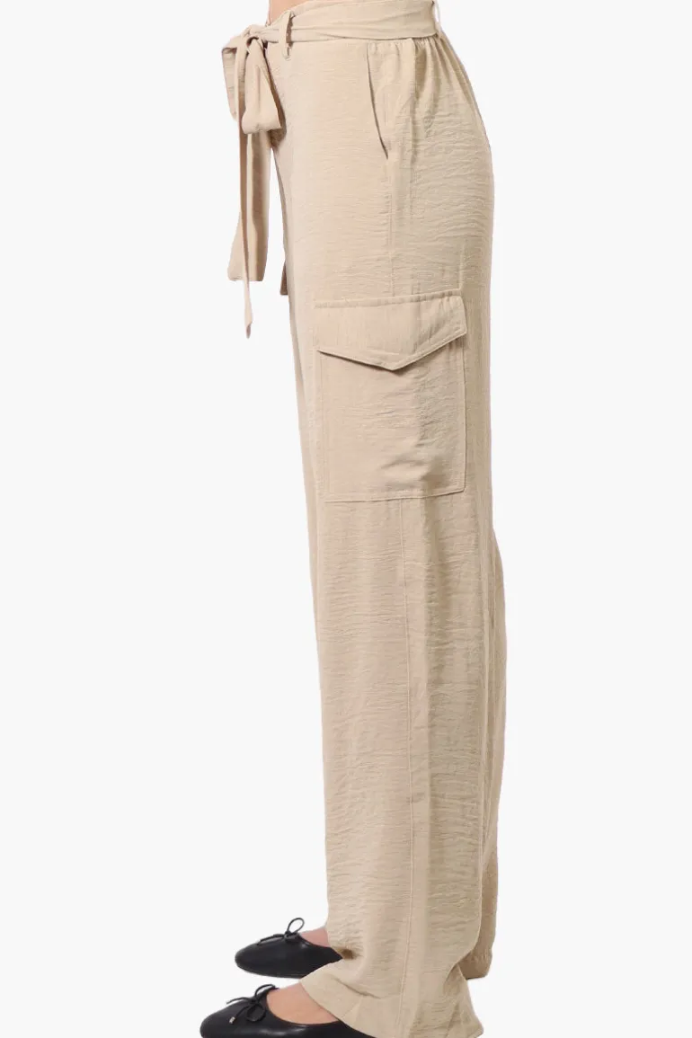 Stylexchange Vintage Belted Cargo Pants - Beige
